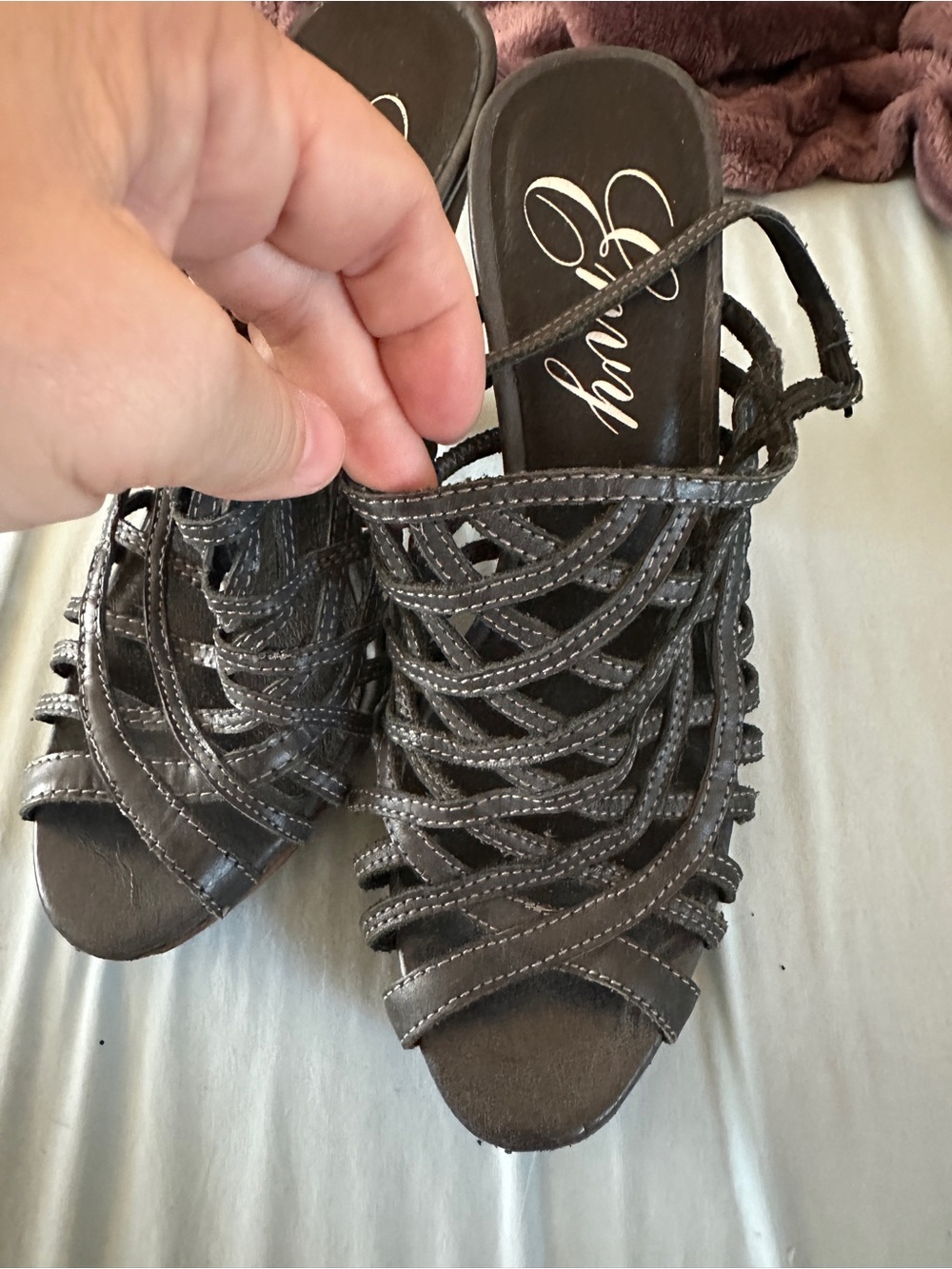 Envy Strappy Wedges Sz 7.5 NWOB